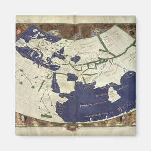 Map of the known world, from 'Geographia' Magnet
