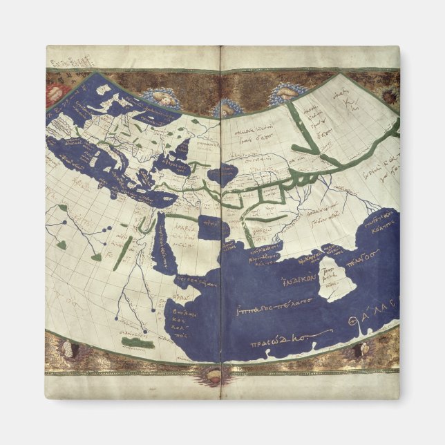 Map of the known world, from 'Geographia' Magnet (Front)