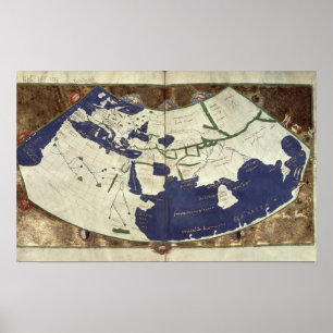 Map of the known world, from 'Geographia' Poster