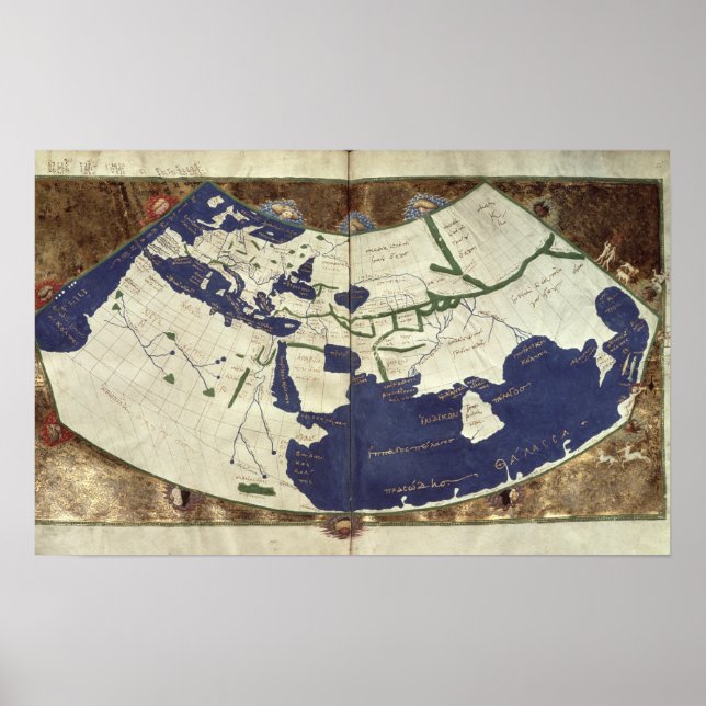Map of the known world, from 'Geographia' Poster (Front)