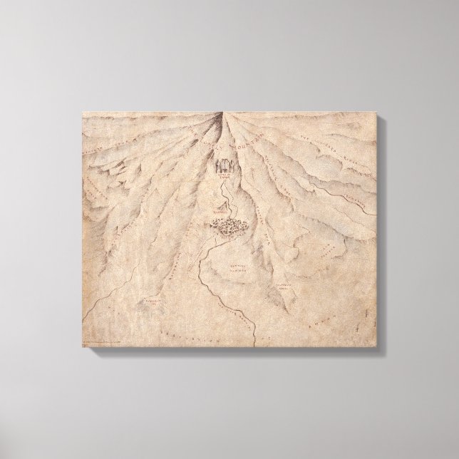 Map of The Lonley Mountain Canvas Print (Front)