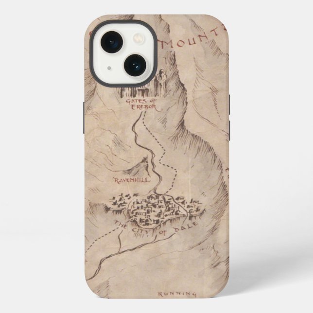 Map of The Lonley Mountain iPhone Case (Back)