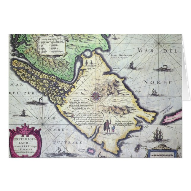 Map of the Magellan Straits, Patagonia (Front Horizontal)