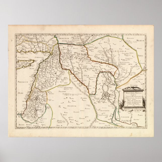 Map of the Middle East (1651) Poster (Front)