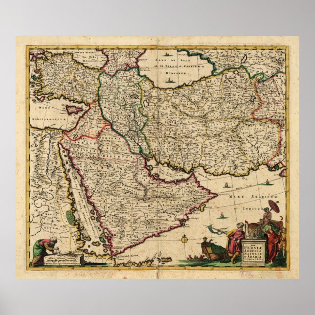 Map of the Middle East (1666) Poster (Front)