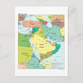 Map of the Middle-East Postcard