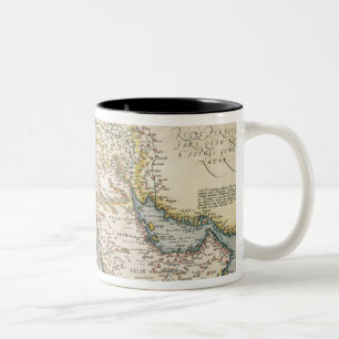 Map of the Middle East Two-Tone Coffee Mug