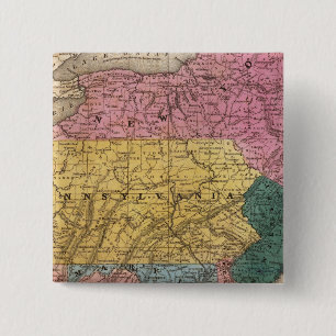 Map of the Middle States 15 Cm Square Badge