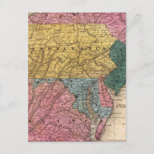 Map of the Middle States Postcard