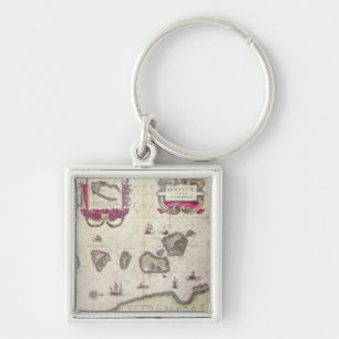 Map of The Moluccan Island, engraved Key Ring