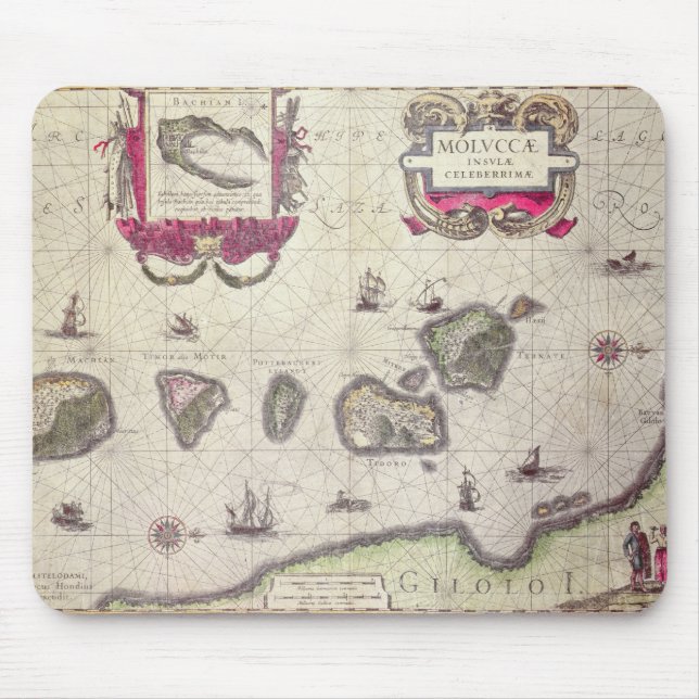 Map of The Moluccan Island, engraved Mouse Pad (Front)