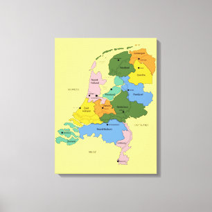 Map of the Netherlands Canvas Print