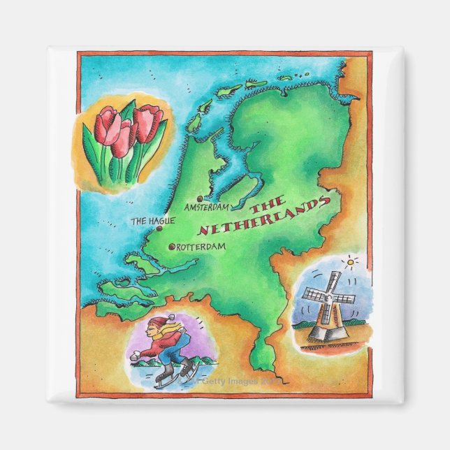 Map of the Netherlands Magnet (Front)