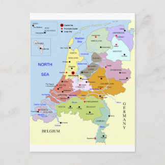 Map of The Netherlands Postcard