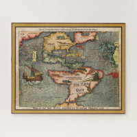 Map of the New World, America by Sebastian Munster