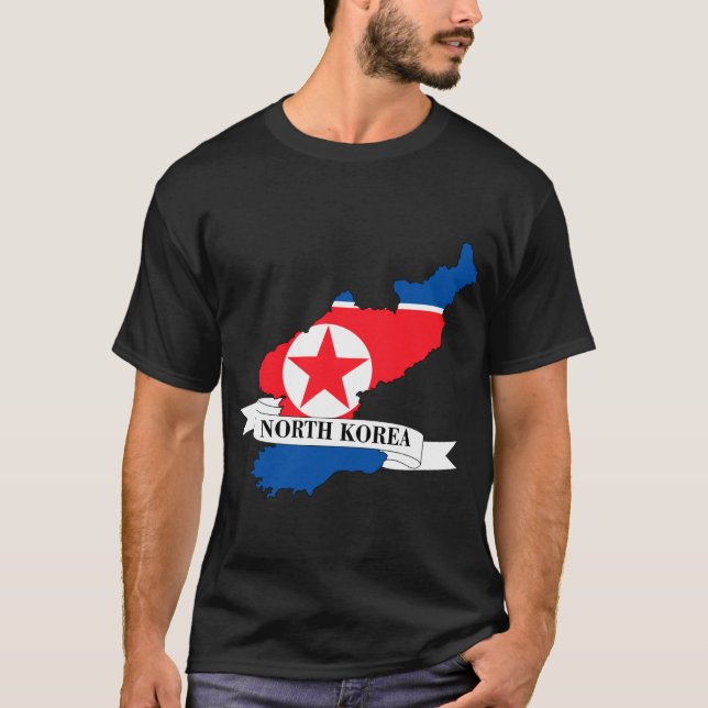 Map of the North Korean flag T-Shirt (Front)