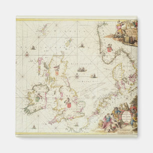 Map of the North Sea, c.1675 Magnet