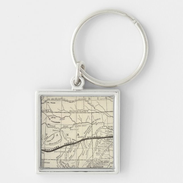 Map of the Northern Pacific Railroad Key Ring (Front)