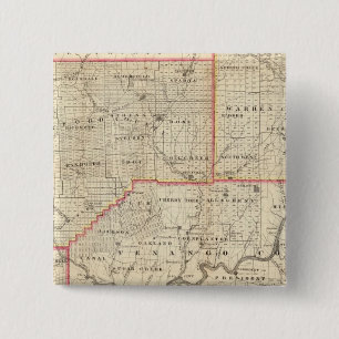Map of the Oil Region of Pennsylvania 15 Cm Square Badge