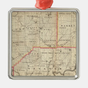 Map of the Oil Region of Pennsylvania Metal Ornament