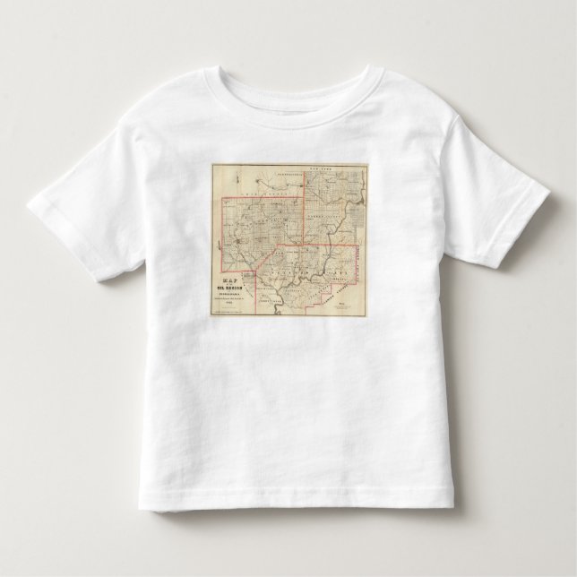Map of the Oil Region of Pennsylvania Toddler T-Shirt (Front)