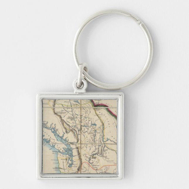 Map of the Oregon Territory 2 Key Ring (Front)