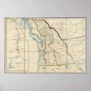 Map of the Oregon Territory 2 Poster