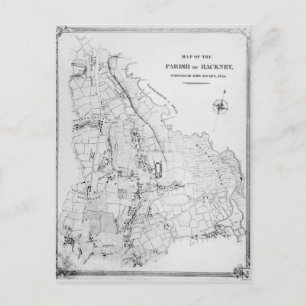 Map of the Parish of Hackney Postcard