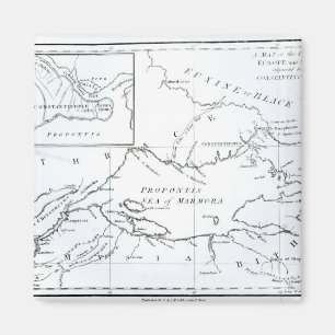 Map of the parts of Europe and Asia Magnet