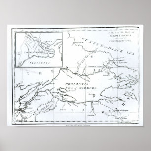 Map of the parts of Europe and Asia Poster