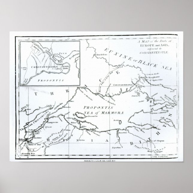 Map of the parts of Europe and Asia Poster (Front)