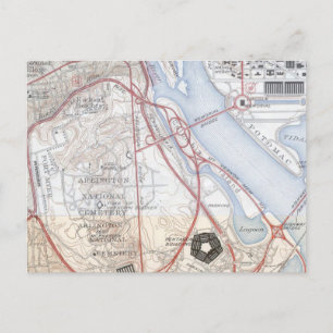 Map of the Pentagon Road System Postcard