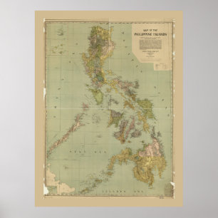 Map of the Philippine Islands (1908) Poster