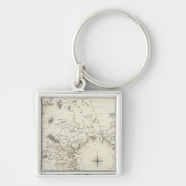 Map of the principal rivers courses key ring (Front)