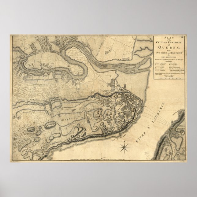 Map of the Province of Quebec Canada (1776) Poster (Front)