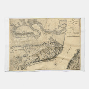 Map of the Province of Quebec Canada (1776) Tea Towel