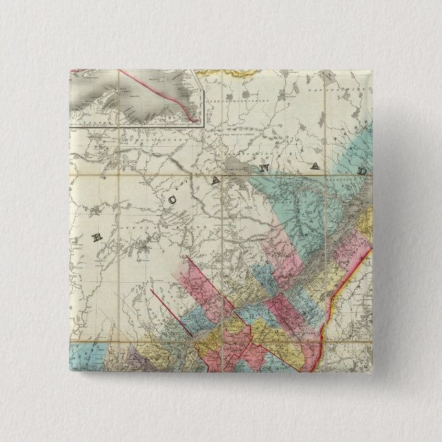 Map Of The Provinces Of Canada 15 Cm Square Badge (Front)