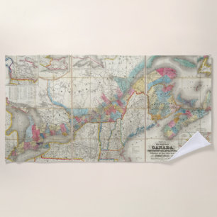 Map Of The Provinces Of Canada Beach Towel