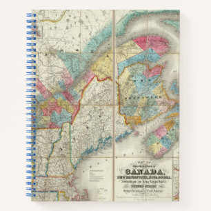 Map Of The Provinces Of Canada Notebook