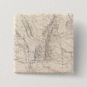 Map of the provinces of Cordova and San Luis 15 Cm Square Badge