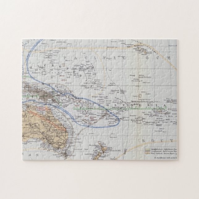 Map of the Races of Oceania and Australasia Jigsaw Puzzle (Horizontal)