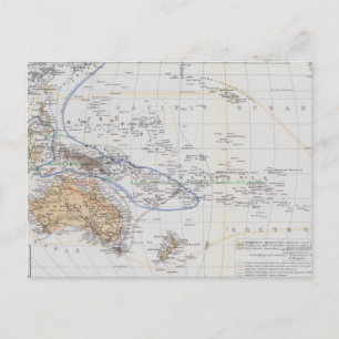 Map of the Races of Oceania and Australasia Postcard