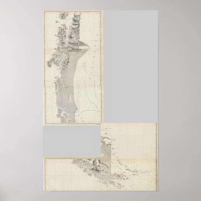 Map of the Republic of Chile 915 Poster (Front)