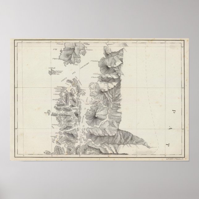 Map of the Republic of Chile 9 Poster (Front)