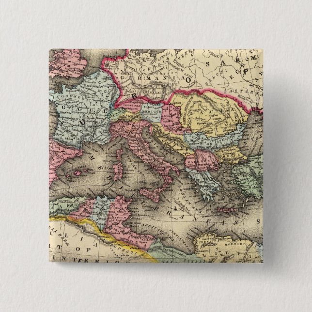 Map of the Roman Empire 15 Cm Square Badge (Front)