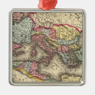 Map of the Roman Empire Metal Ornament