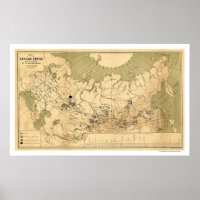 Map of the Russian Empire's Precious Metals 1890