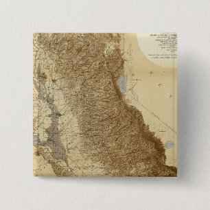 Map Of The San Joaquin 15 Cm Square Badge