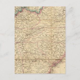 Map of The Seat of Civil War In America Postcard