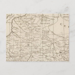 Map of the Seat of War in France 2 Postcard